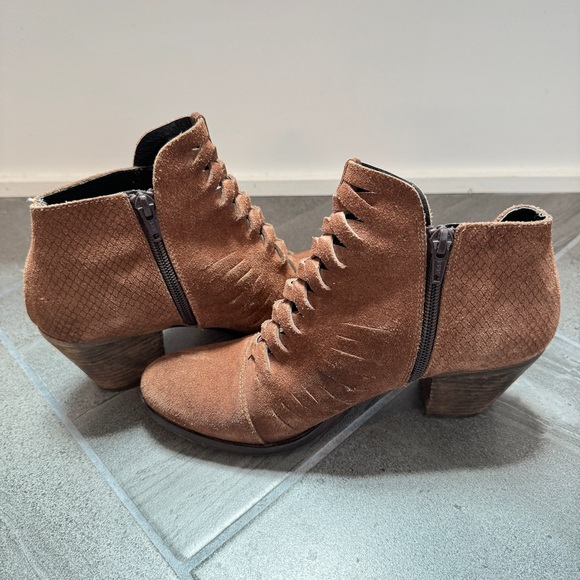 Free People Suede Crisscross Ankle Booties 7.5 - Picture 6 of 7